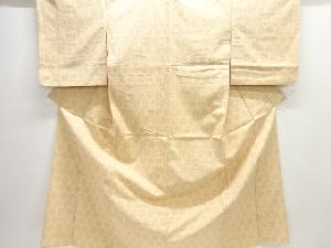 アンティーク　亀甲模様織り出し十日町紬単衣着物